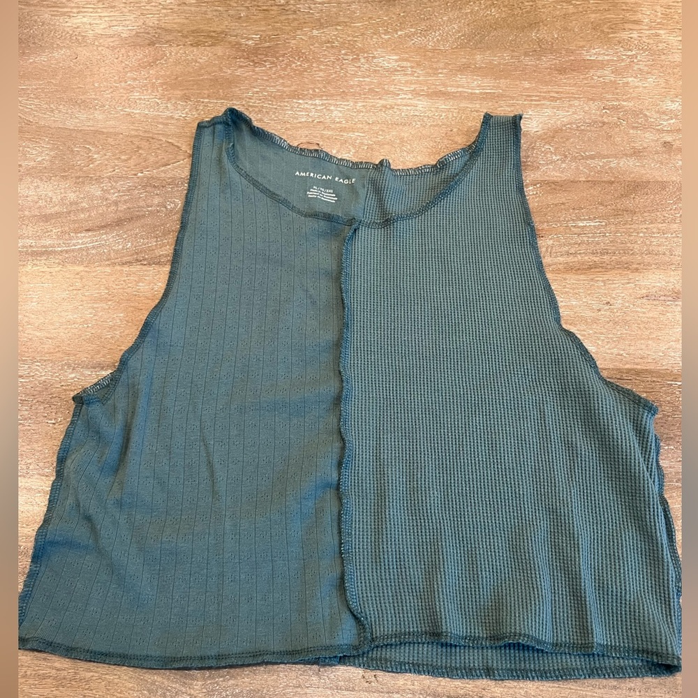American Eagle patchwork cropped tank top size XL